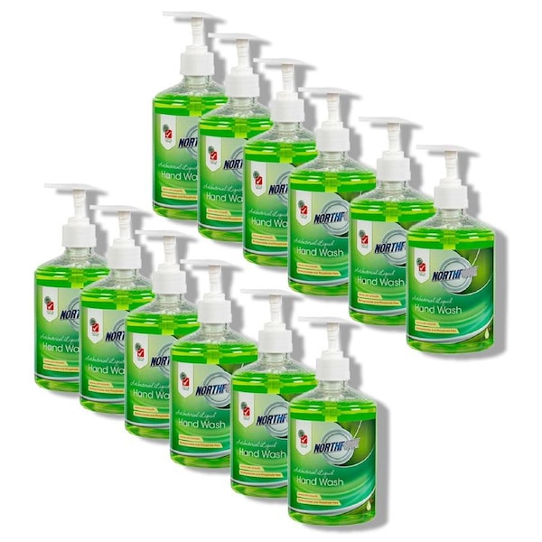 12PK Northfork 500ml Liquid Cleaner Hand Wash Care Washroom Soap w/ Pump Green