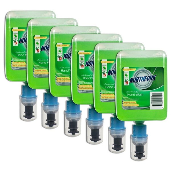 6PK Northfork 0.4ml Liquid Hand Cleaning Wash Care Washroom Soap Cartridge Green