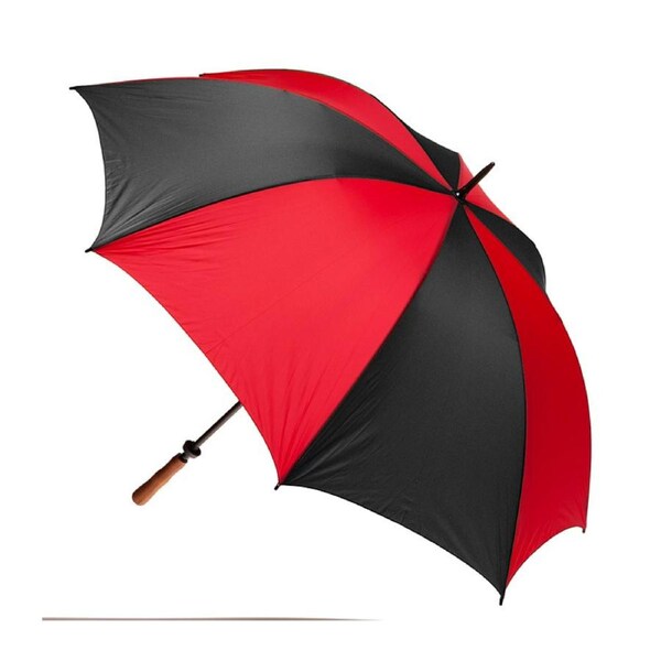 Clifton Albatross Golf 132cm Manual Windproof Umbrella Wood Handle Black/Red