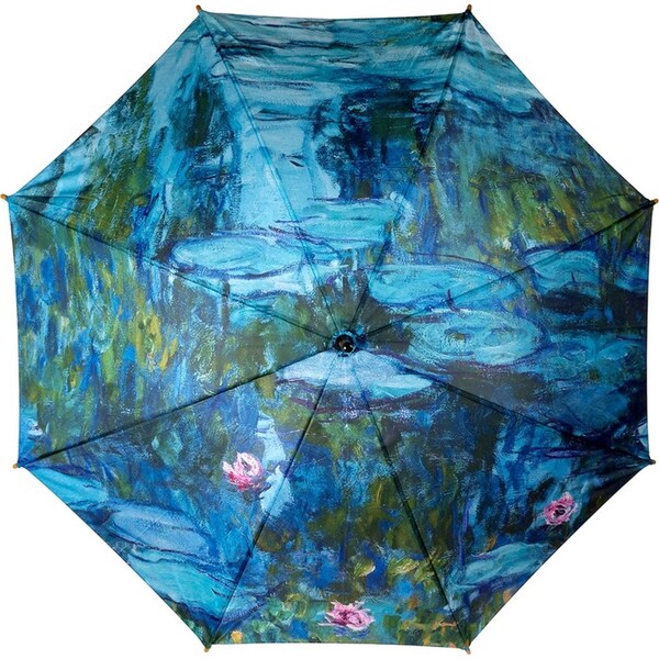 Clifton Women's Walking 103cm Wood Handle Windproof Umbrella Shade Water Lilies