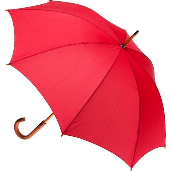 Clifton Women's Walking 103cm Wood Handle Windproof Umbrella Sun Shade Red