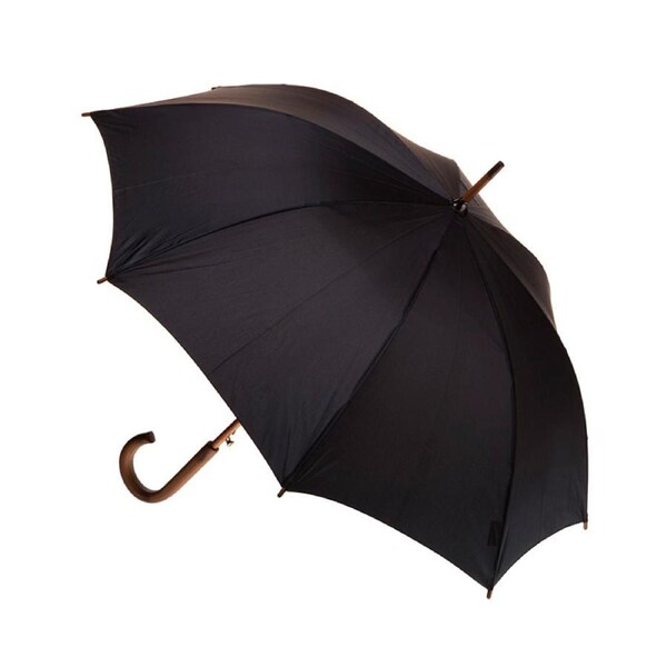 Clifton Men’s 103cm Auto Open Walking Windproof Umbrella Classic Wood Style BLK