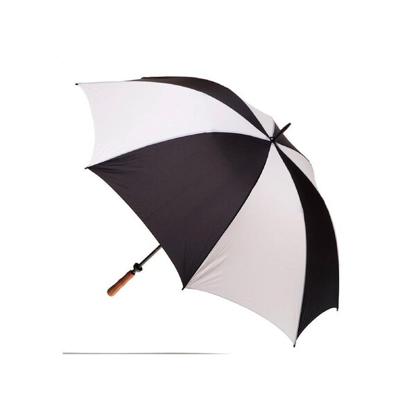 Clifton Albatross Golf 132cm Manual Windproof Umbrella Wood Handle Black/White