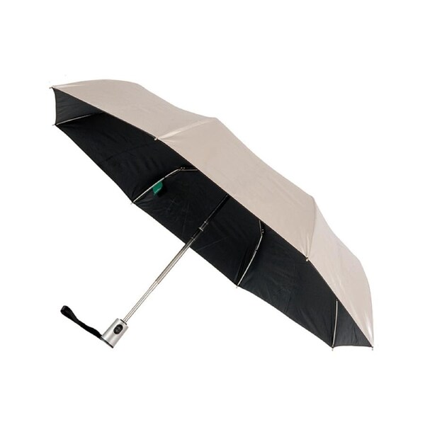 Clifton Women's Folding 96cm Auto Open Silver Coated Umbrella Shade Black Inside