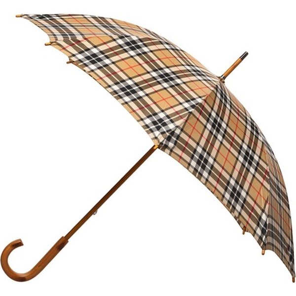 Clifton Womens Walking 103cm Wood Handle Windproof Umbrella Thomson Camel Tartan