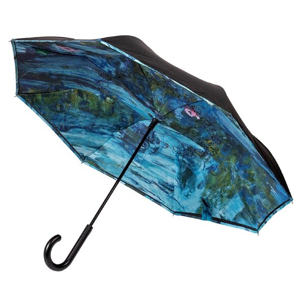 Clifton Outside-In Inverted 103cm Auto Close Umbrella UV Sun Shade Water Lily