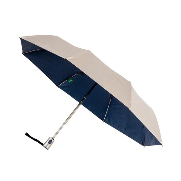 Clifton Women's Folding 96cm Auto Open Silver Coated Umbrella Shade Navy Inside