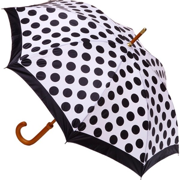 Clifton Women's Walking 103cm Wood Handle Umbrella UV Sun Protector Polka Dots