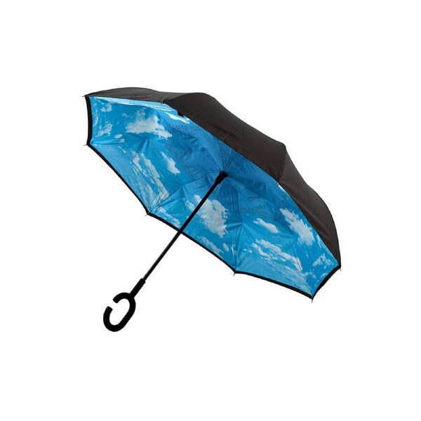 Clifton Outside-In Reverse Cover 107cm Shade Windproof Inverted Umbrella Clouds