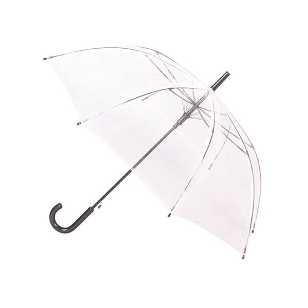 Clifton Women's Walking 99.5cm Clear PVC Dome/Birdcage Umbrella Black Handle