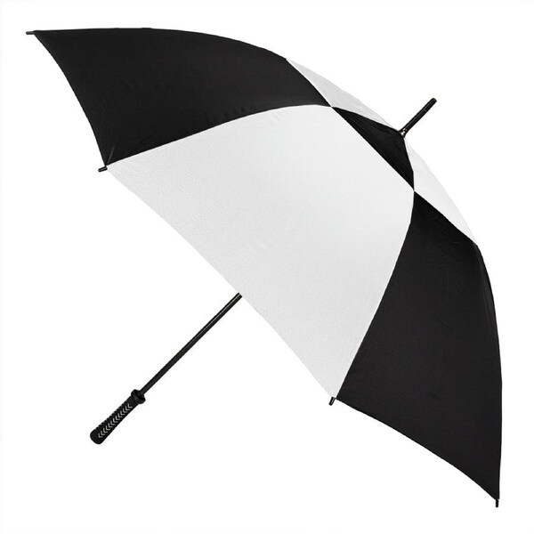 Clifton Golf Reinforced Monsoon 140cm Windproof UPF50+ UV Umbrella Black/White
