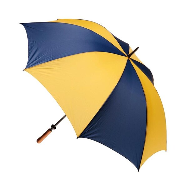 Clifton Albatross Golf 132cm Manual Windproof Umbrella Wood Handle Navy/Yellow