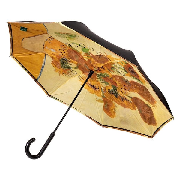 Clifton Outside-In Inverted 103cm Auto Close Umbrella UV Sun Shade Sunflowers