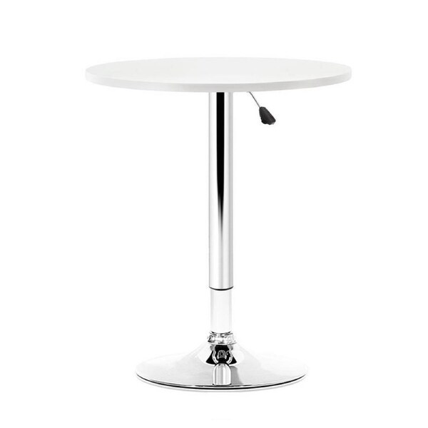 1X Artiss Bar Table Kitchen Tables Swivel Round Metal White