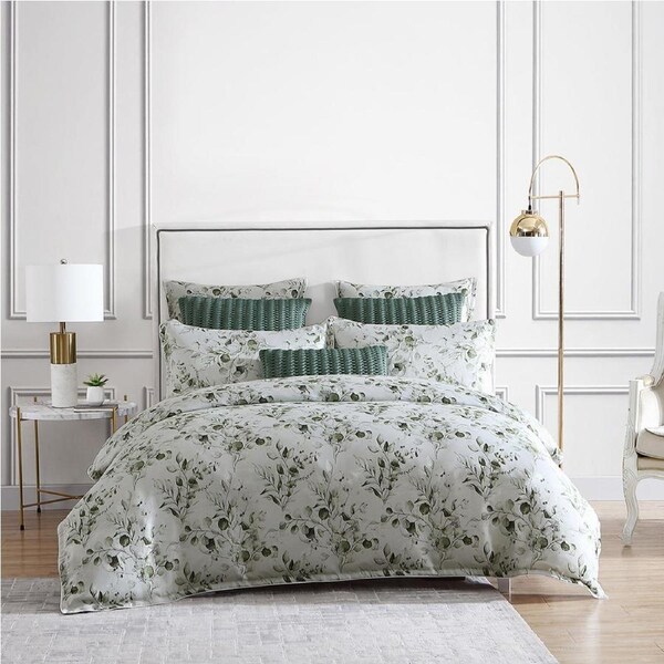 Private collection Asher Green Duvet Doona Quilt Cover Set - Queen Size