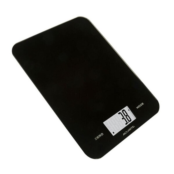 Acurite Large Slim Line Glass Digital Kitchen Food Measure Scale 1g/8kg Black