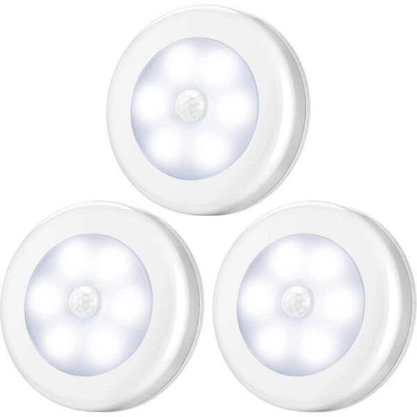 3 Pack Cordless Battery-Powered Motion Sensor Light Closet Lights Stair Lights