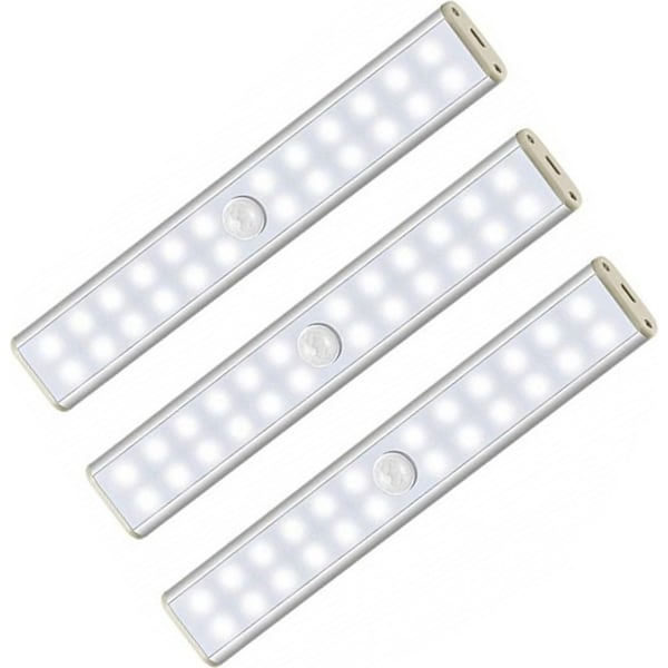 3 pack 24LEDS Closet Light USB Rechargeable Motion Sensor Light