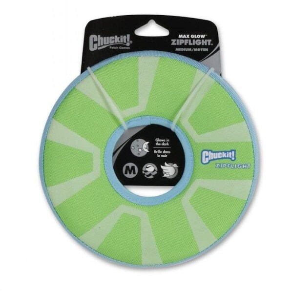 ChuckIt! Medium Max Glow Zipflight Dog & Puppy Frisbee Flyer (Chuck It)