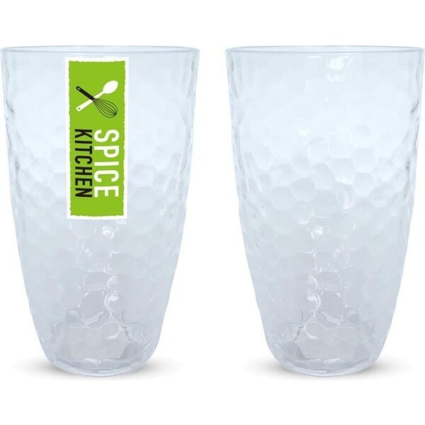 5 x Plastic Tumbler Water Juice Beer Drinking Glasses Reusable Party Cup 600ML