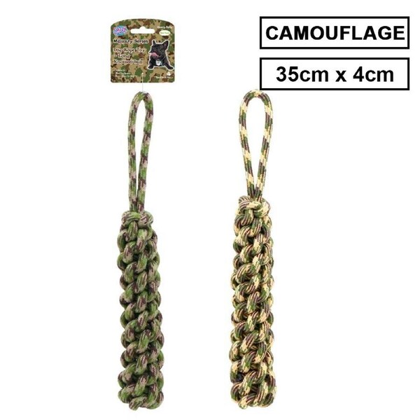Heavy Duty Dog Knotted Rope Toy Camouflage Chew Training Dental Clean Teeth