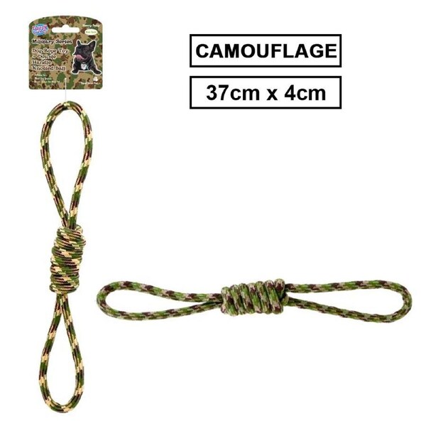 Heavy Duty Rope Dog Knotted Ball Camouflage Chew Training Dental Clean Teeth Toy