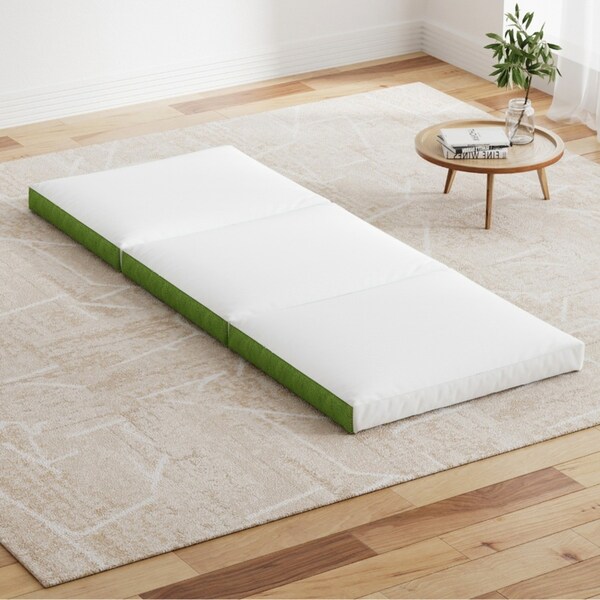 Giselle Foldable Mattress Folding Single Mattresses 3-Fold Floor Foam Bed Mat Green