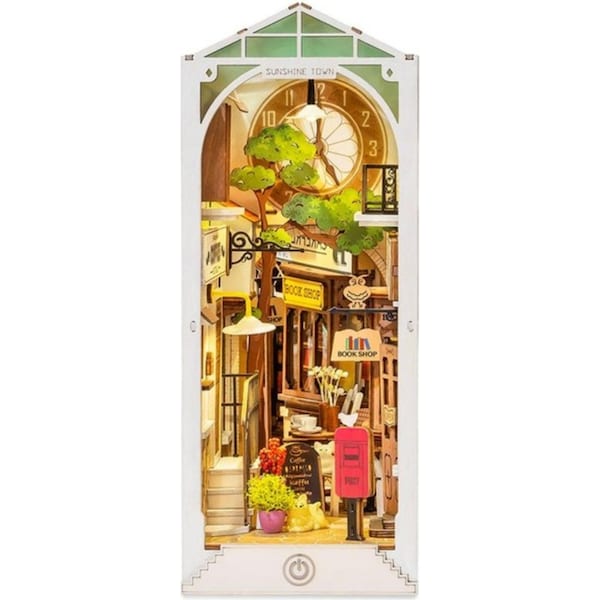 Robotime Rolife Sunshine Town 3D Wooden DIY Miniature House Book Nook TGB02