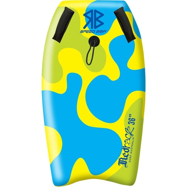 Redback Speed Grip 36" Bodyboard w/Padded Handles Beach Surf Boogie Board Yellow