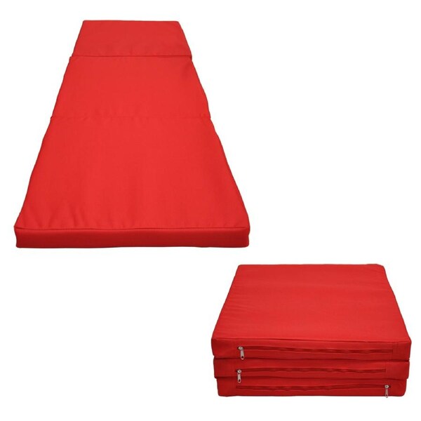 Folding Yoga Red Mat - Gymnastics Floor Exercise Gym Mat - 180Cm*60Cm*5Cm
