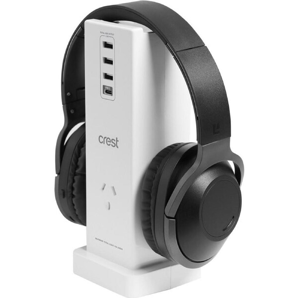 Crest USB Charging Station Headphone Stand
