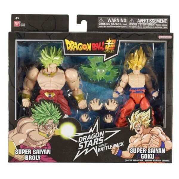 Dragon Stars Series Battle Pack - Super Saiyan Goku ( Battle Damage Ver) vs Super Saiyan Broly Action Figures