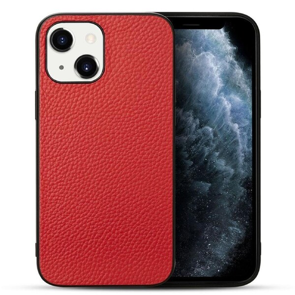 For iPhone 14 Case Genuine Leather Durable Slim Fit Protective Cover Red