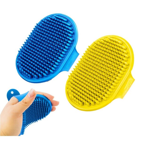 2 Pack Dog Grooming Brush Pet Bath Brush Soothing Massage Rubber Comb