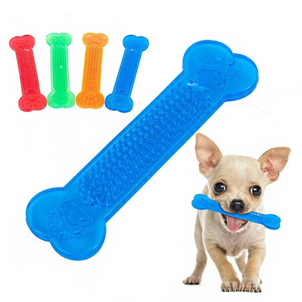 4 Pack Pet Dog Chew Toys Rubber Bone Toy Aggressive Chewers Toothbrush