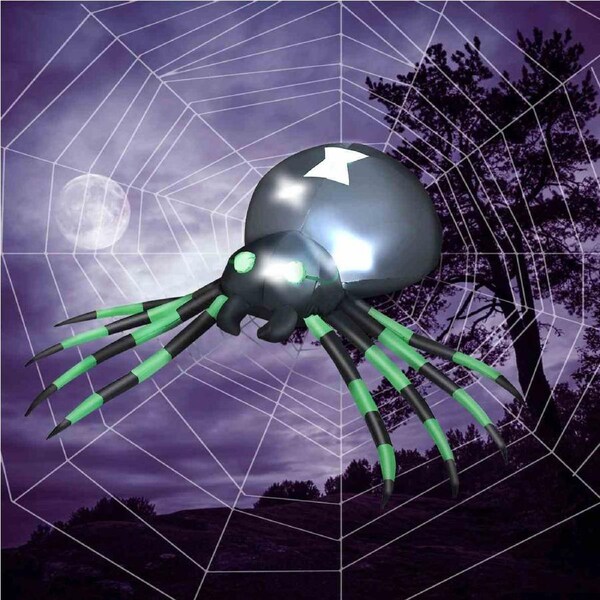 Costway Halloween Inflatables LED Spider Blow Up Props Waterproof Outdoor Garden Party Home Decor