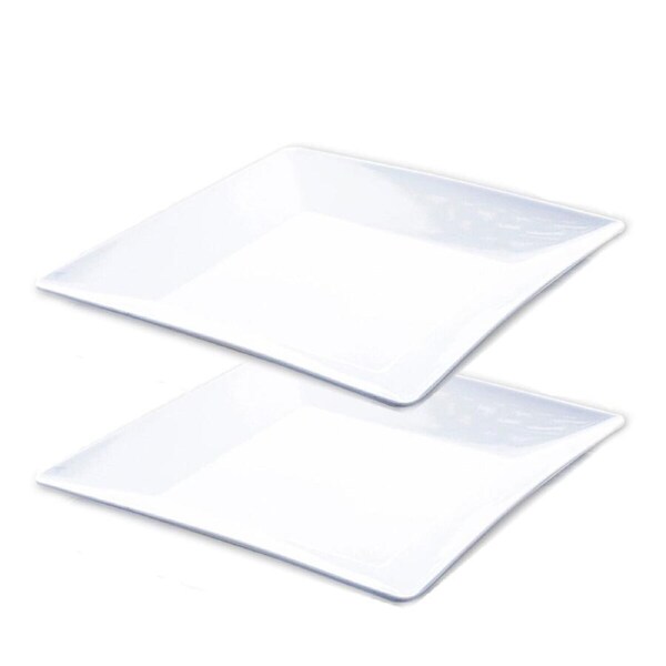 Ozoffer 2X Melamine Plates Square Lightweight Durable Strong 25cm