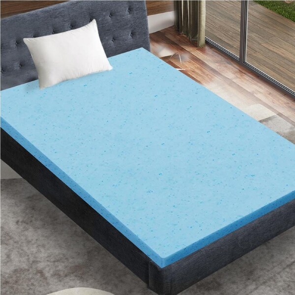 Dreamz Cool Gel Memory Foam Mattress Topper 5/8cm Bamboo Cover Double Queen King Single(5cm thick)