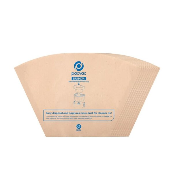 Pacvac Velo Disposable paper dust vacuum cleaner bag 2.5L 10pk, Genuine