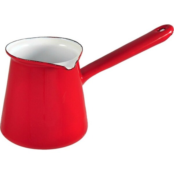 Urban Style 6cm Enamel 500ml Turkish Coffee Pot/Chai Latte Warmer w/ Handle Red