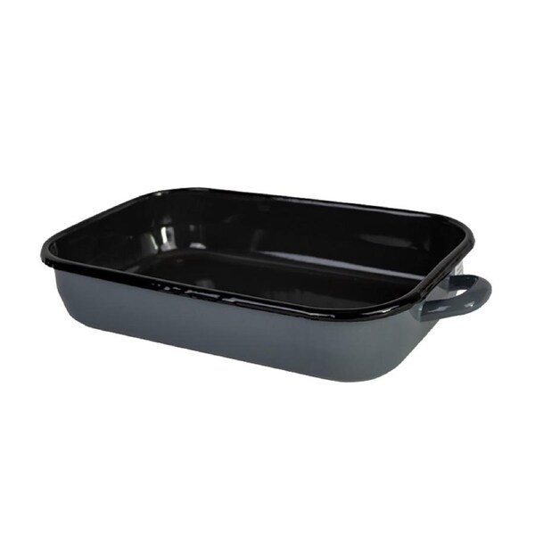 Urban Style 32cm Enamel Baking Dish Rectangle Roasting Tray Oven Bakeware Grey