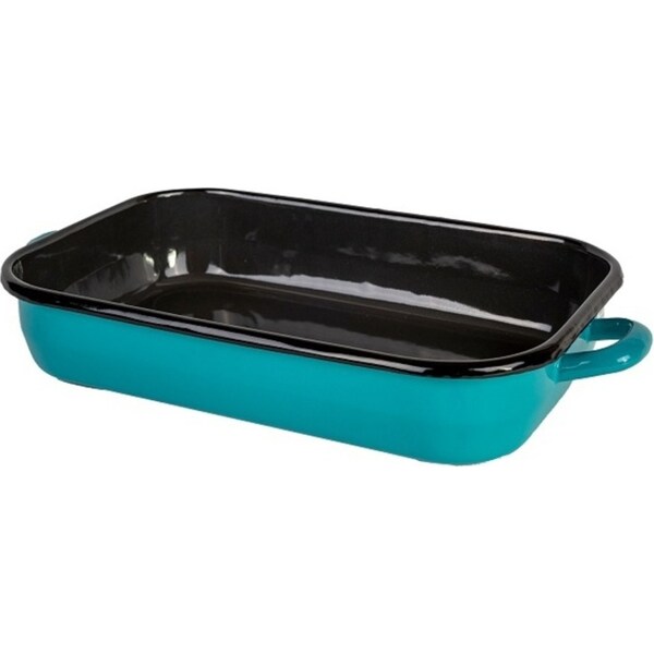 Urban Style 26cm Enamel Baking Dish Rectangle Roasting Tray Oven Bakeware Teal