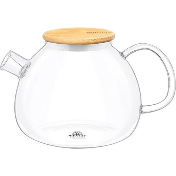 Wilmax England 1200ml Stovetop-Safe Thermo Glass Tea Pot w/ Lid Glassware Clear