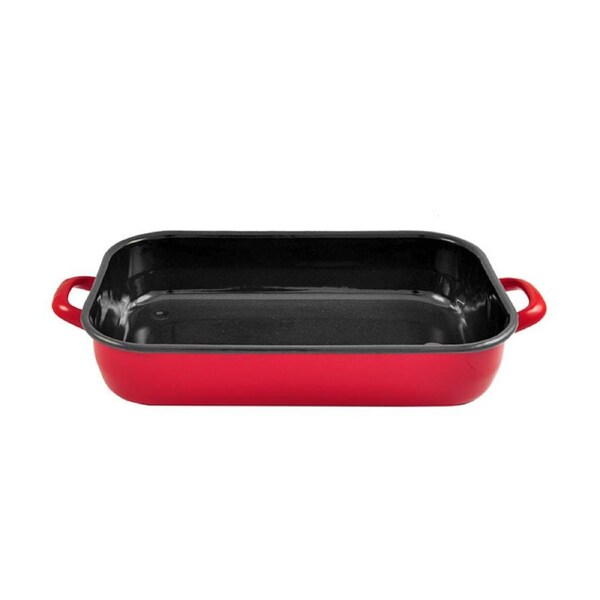 Urban Style 4.8L Enamel Baking Dish Rectangle Roasting Tray Oven Bakeware Red