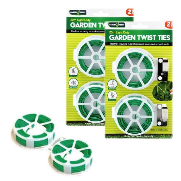 4PCS Garden Greens? Garden Twist Ties Wire Heavy Duty Plants Vines Flowers 20m