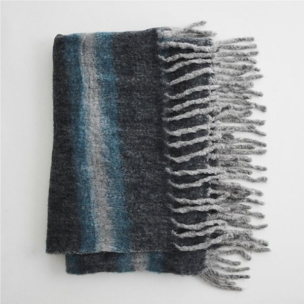 MJG Cabin Stripe Mohair Throw