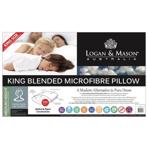 Logan and Mason Blended Microfibre King Pillow