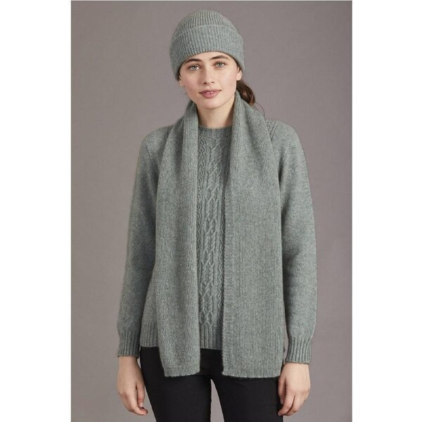McDonald Possum Merino Fine Rib Scarf-Mint