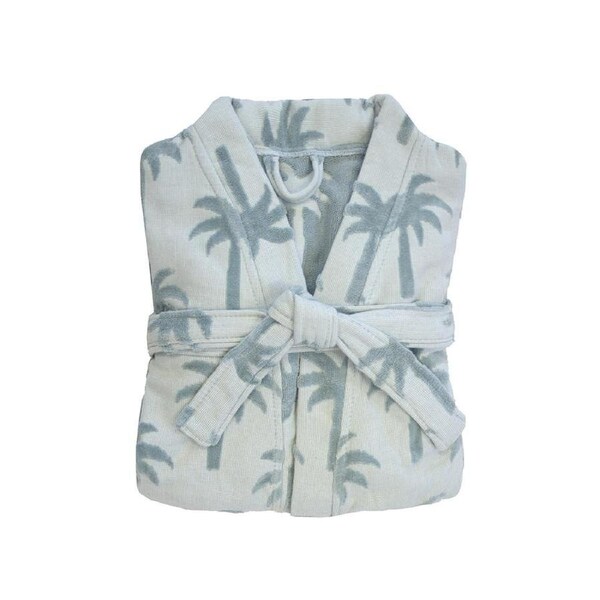Bambury Palm Cotton Unisex Bathrobe - Surf