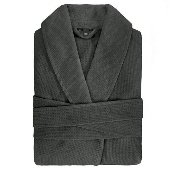 Bambury Chateau Waffle Unisex Bathrobe Medium/Large Charcoal